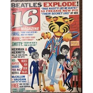16 Magazine October 1966 Issue 5 Beatles Herman's Hermits DC5 Color Pin-Up